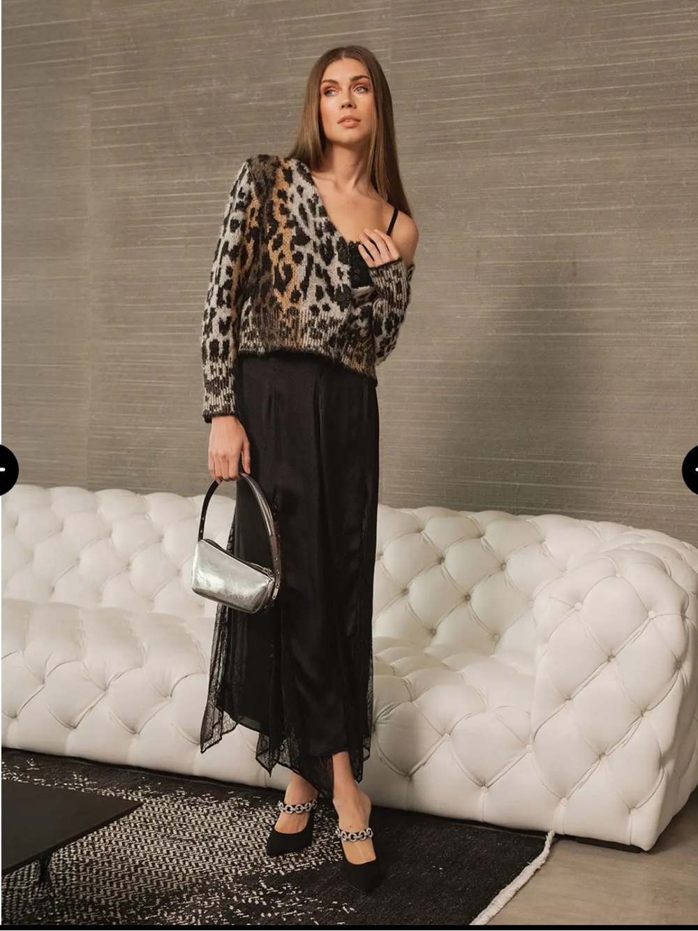 ELAN Animal Print Cardigan Sweater NWT LARGE